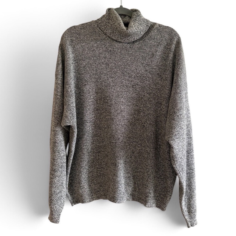 Eddie Bauer Mens Grey Marl 100% Cotton Turtleneck Sweater XL XL/XG WPL 9647